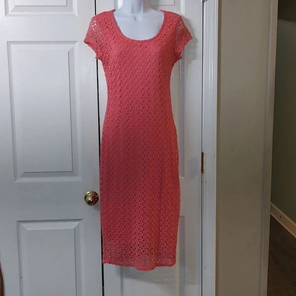 No boundaries crochet eyelet sheath dress Sz M (7-9) Juniors